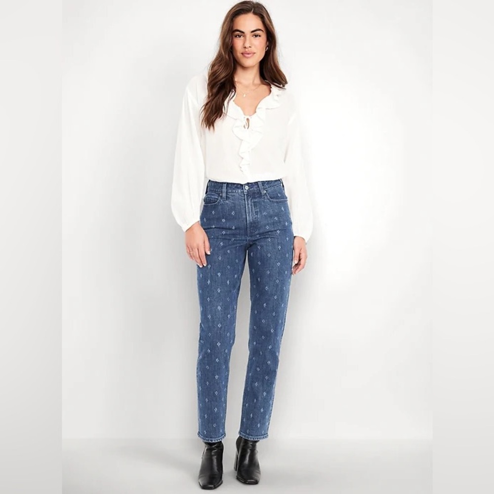 Texture Print Jeans